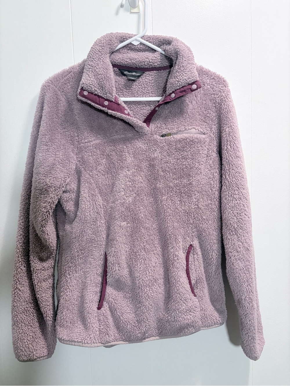 Eddie Bauer Plush Snap-Front Pullover - Dusty Mauve
